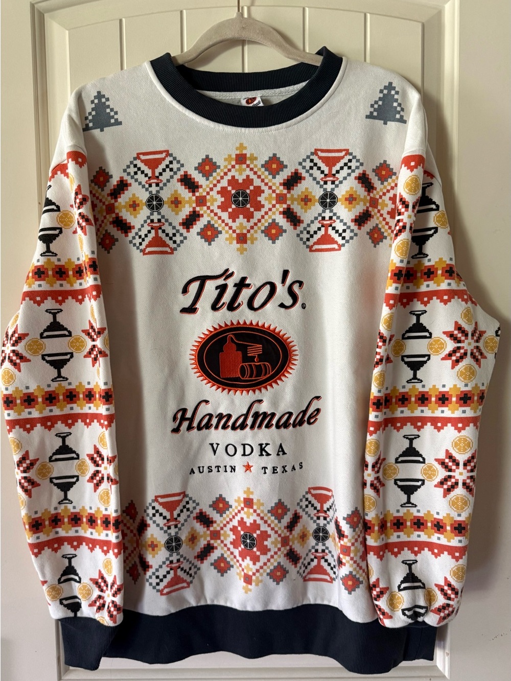 Tito's Vodka Promotional Festive Holiday Crewneck Sweater NWOT